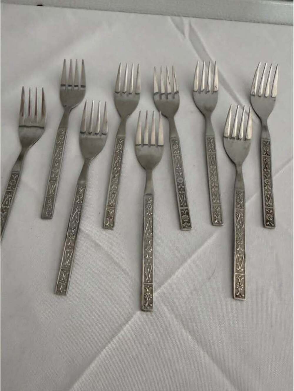Set of 9 vintage made in Japan Stainless Steel Forks